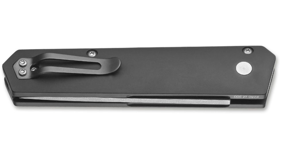 Boker Plus BP Kwaiken Compact Automatic Folding Knives, Lucas Burnley, 3.1in, 154CM, Skinner, Aluminum, Stonewash, Black, 01BO254