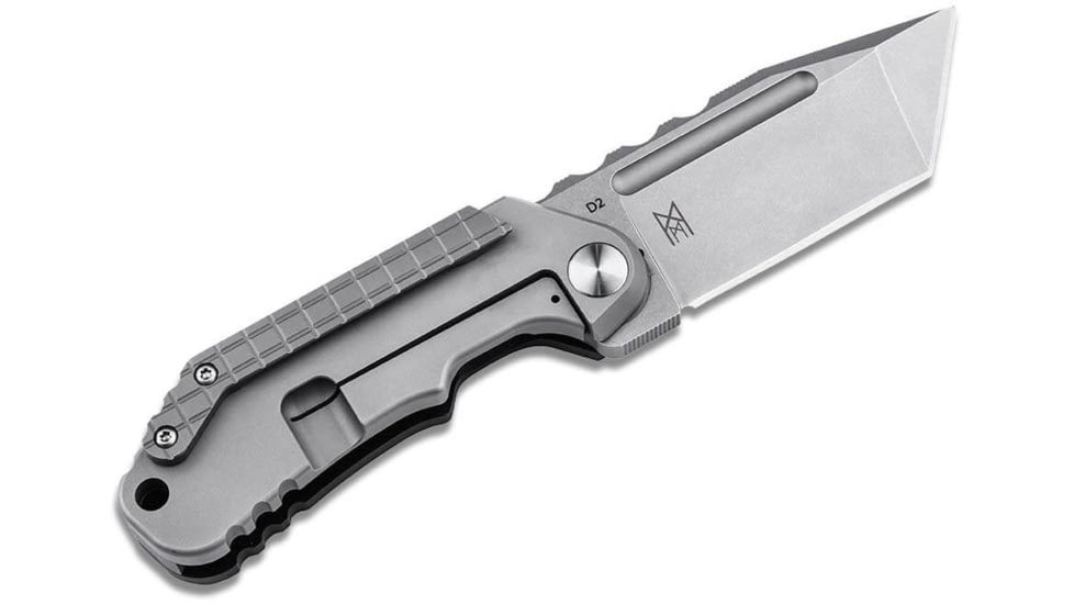 Boker Plus Davlin Tanto Folding Knife by Midgards Messer, 3.75in Closed, 2.88in Stonewash D2 Tool Steel Tanto Blade, Black Sculpted G10 Handle w/ Stainless Back Handle, Nylon Case, 01BO549