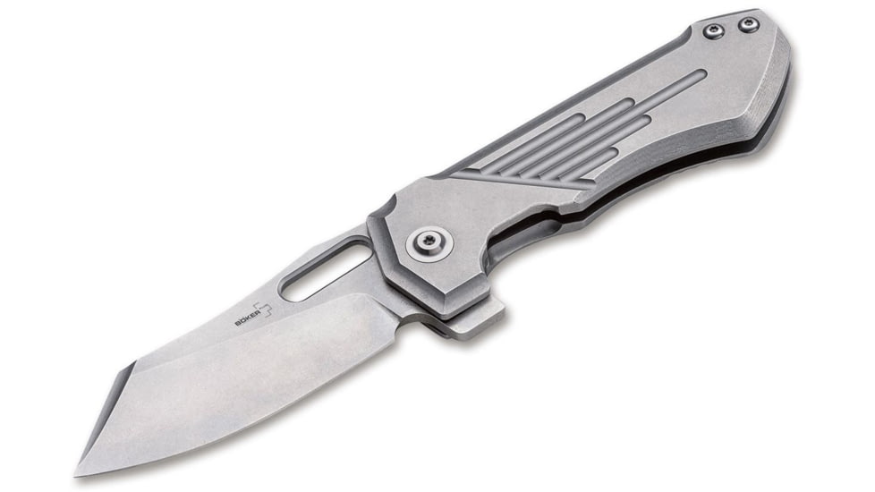 Boker Plus Leviathan Folding Knives Jason B. Stout, 3.1in, D2, Clip Point, SS, Silver, 01BO752