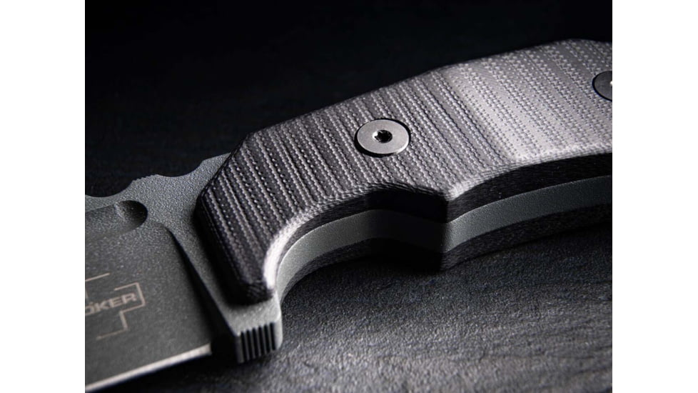 Boker Plus Little Dvalin Fixed Blade Knife, 3.15in, D2, G10 Black Handle, 02BO033