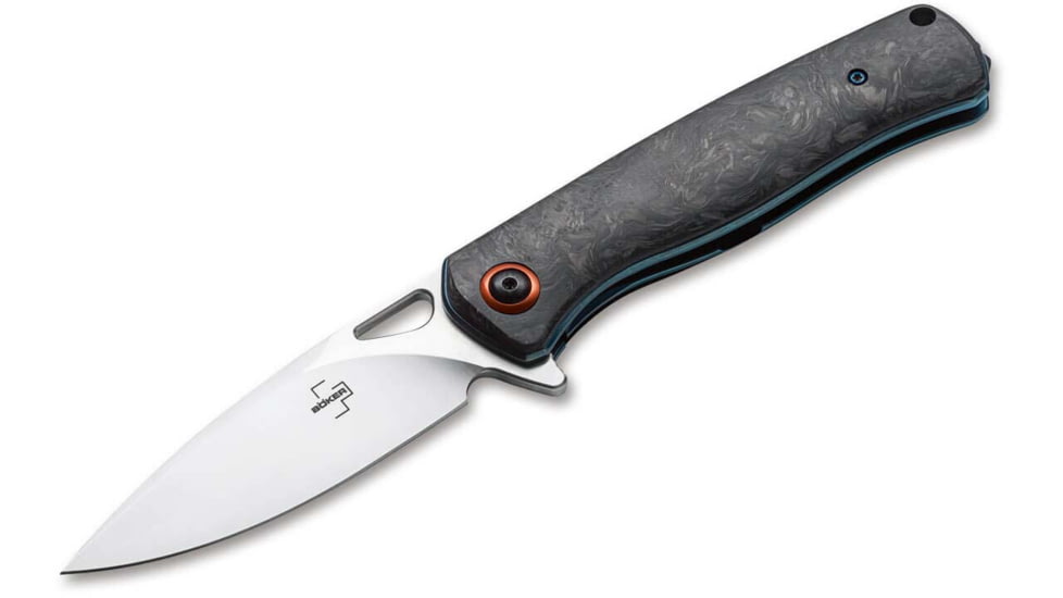 Boker Plus Nebula Folding Knife, 3.62in, D2 Steel, Spear Point Blade, Carbon Fiber Black Handle, 01BO319