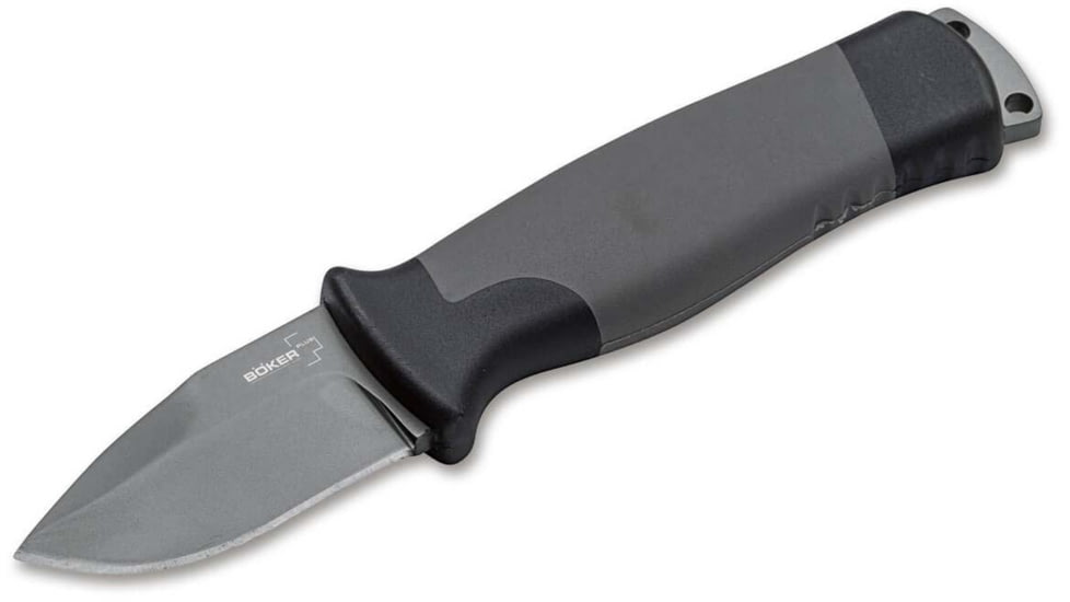Boker Plus Outdoorsman Mini Fixed Blade Knife, 2.24in, 12C27, FRP Grey Handle, 02BO024
