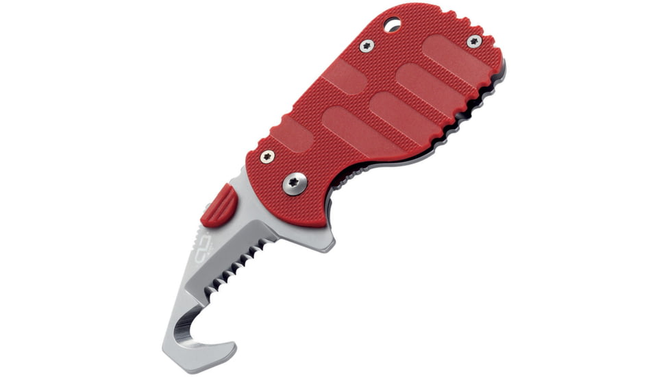 Boker Plus Rescom Framelock Red Folding Knife, Satin finish AUS-8 stainless blade, Red nylon handle, 01BO584