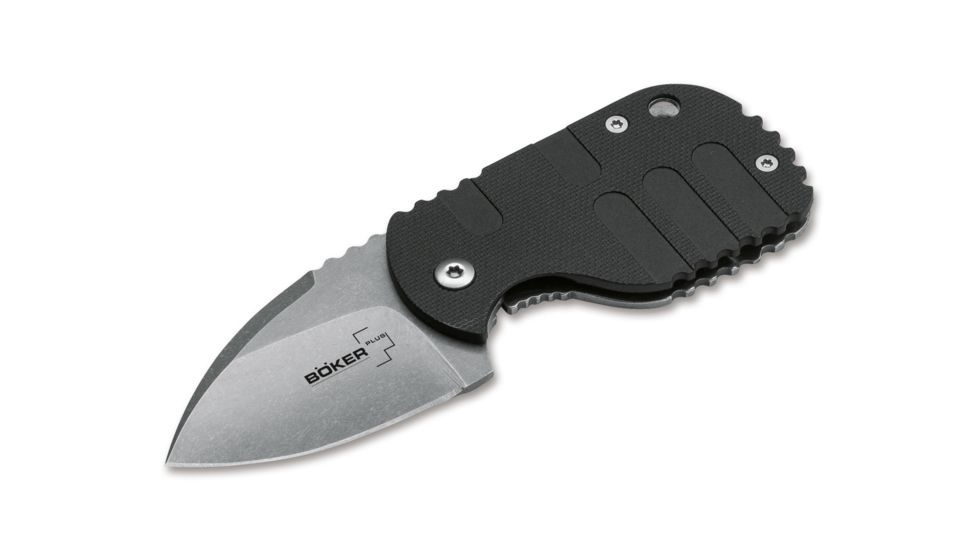 Boker Plus Subcom Friction Folding Knife, 2.2in, AUS-8, G10, Uncoated, Black, 01BO610