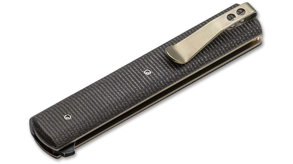 Boker Plus Urban Trapper Linear Folding Knife, 3.27in, Black Blade, VG-10, Micarta Olive Handle, 01BO705