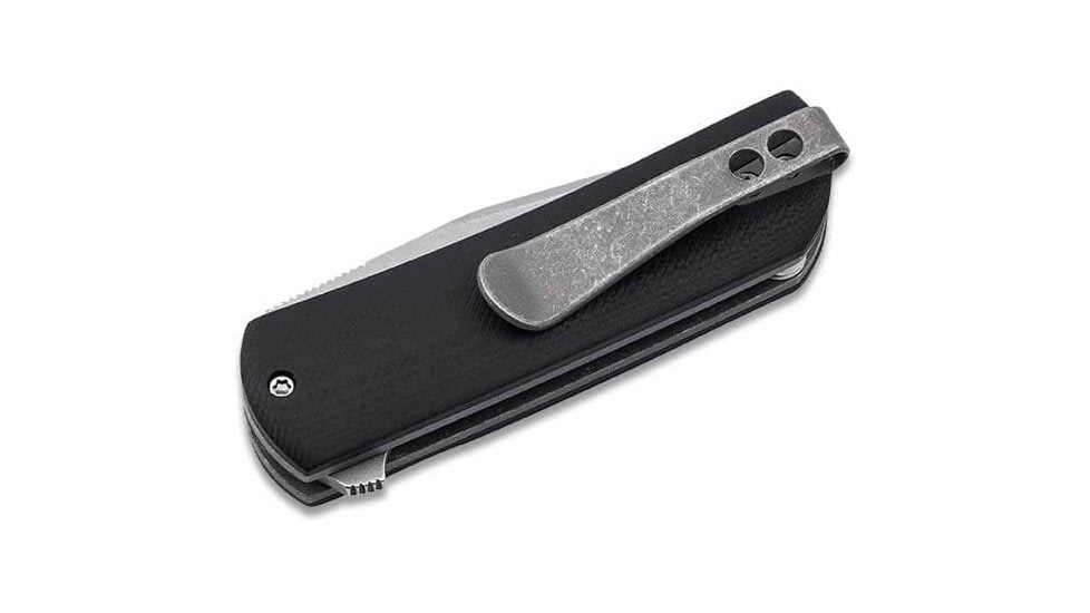Boker Plus Urban Trapper Stubby Folding Knife, 2.75in Closed, 2in Stonewash VG-10 Stainless Steel Blade, Black G10 Handle, 01BO639