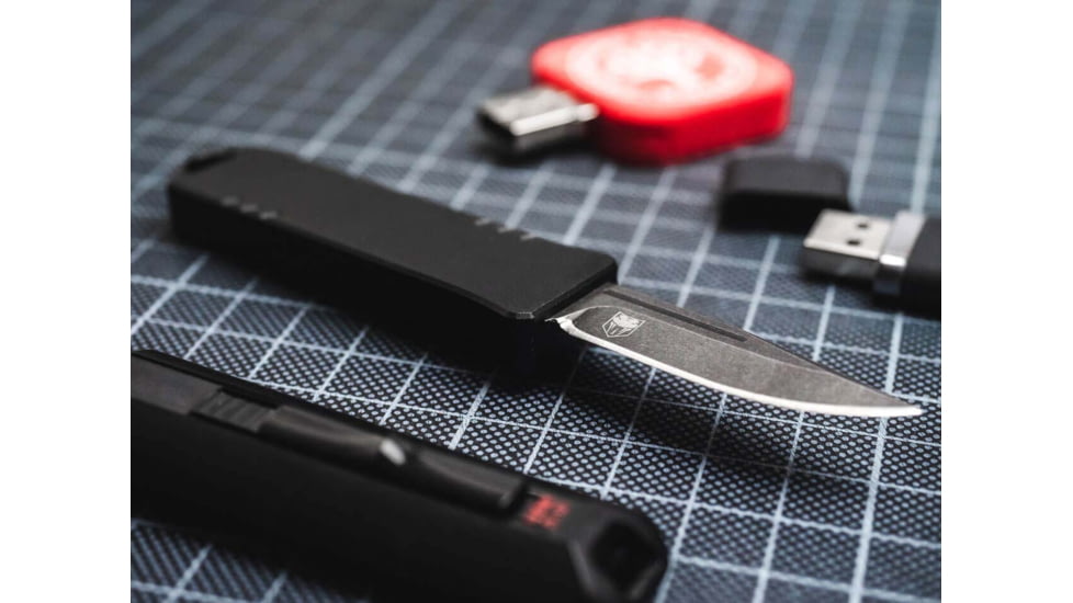 Boker Plus USB OTF Automatic Folding Knife, 1.77in, D2, Aluminum Black Handle, 06EX270