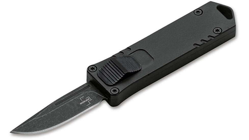 Boker Plus USB OTF Automatic Folding Knife, 1.77in, D2, Aluminum Black Handle, 06EX270