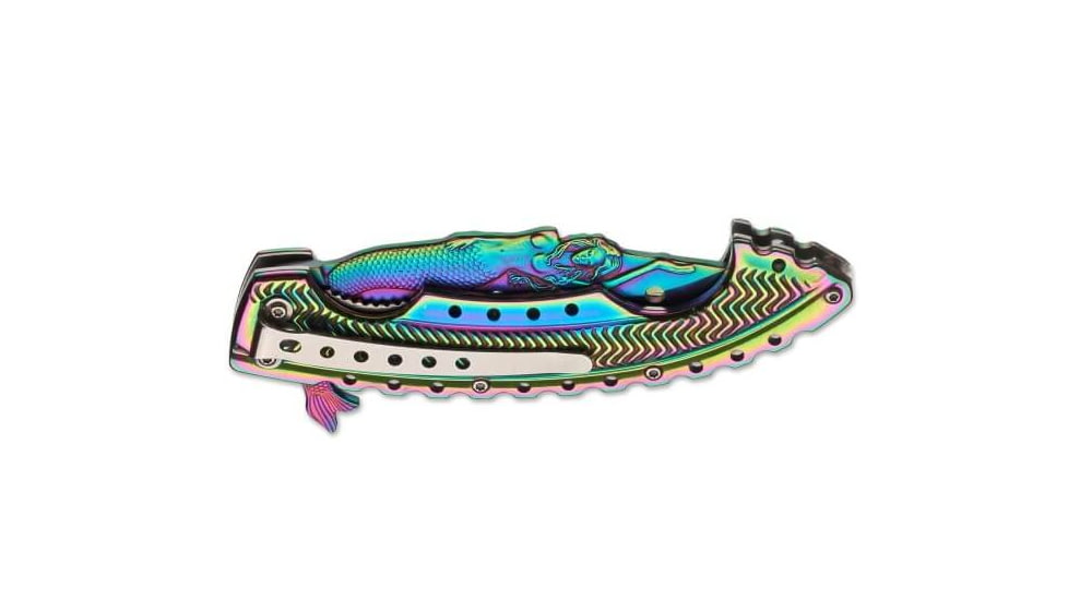 Boker Rainbow Mermaid Folding Knife, 3.74 in, 440A Stainless Steel, Multicolored, 01LG318