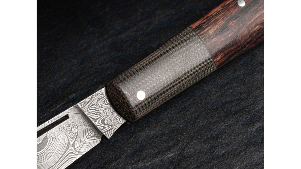 Boker Solingen Barlow Integral Folding Knife, 2.64in, Damascus, Desert Ironwood, Micarta Olive Handle, 100501DAM