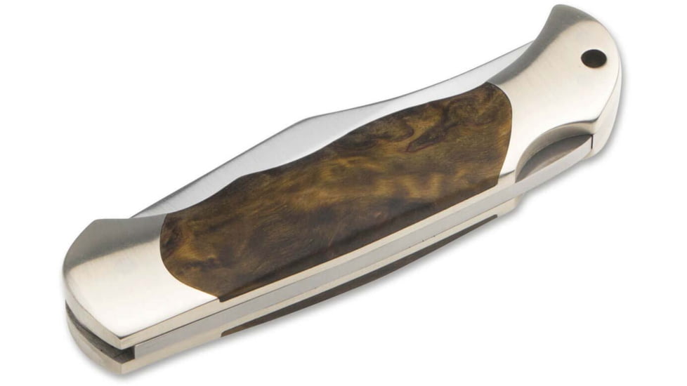 Boker Solingen Boy Scout Folding Knife, 2.24in, N690, Curly Birch Wood Brown Handle, 117118