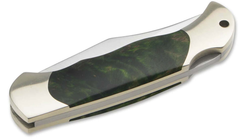 Boker Solingen Boy Scout Folding Knife, 2.24in, N690, Curly Birch Wood Green Handle, 118118