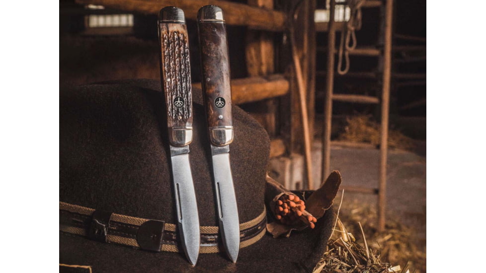 Boker Solingen Cattle Folding Knife, 3.23in, N690, Curly Birch Wood, Nickel Silver Brown Handle, 110910