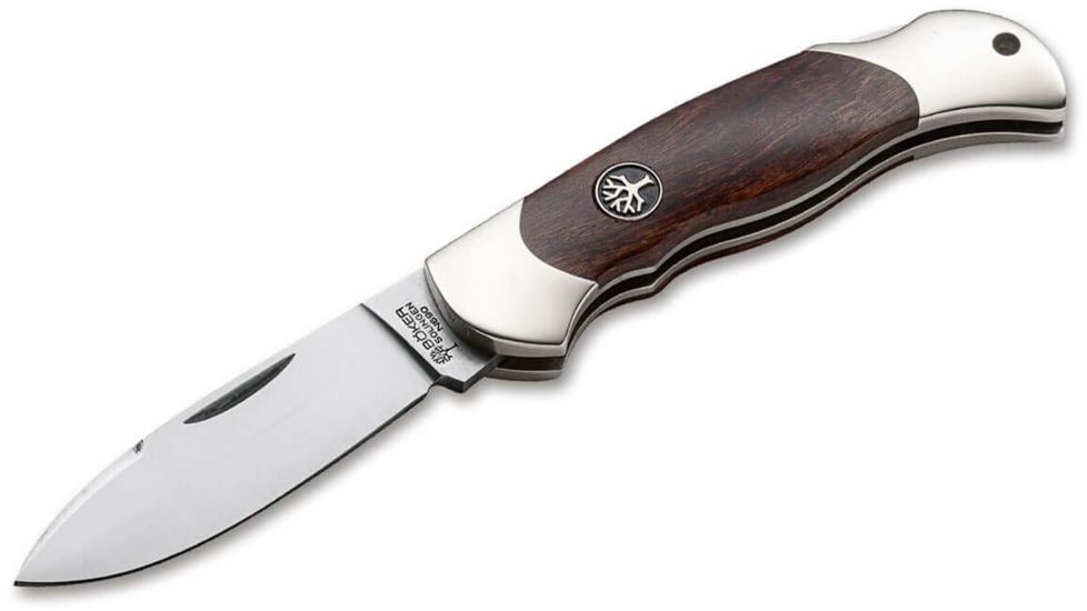 Boker Solingen Junior Scout Folding Knife, 2.76in, N690, Desert Ironwood, Nickel Silver Brown Handle, 111940