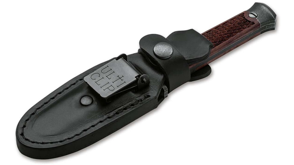 Boker Solingen P08 Fixed Blade Knife, 3.23 in, Damascus, Dagger, Rosewood, Rosewood, 121515DAM