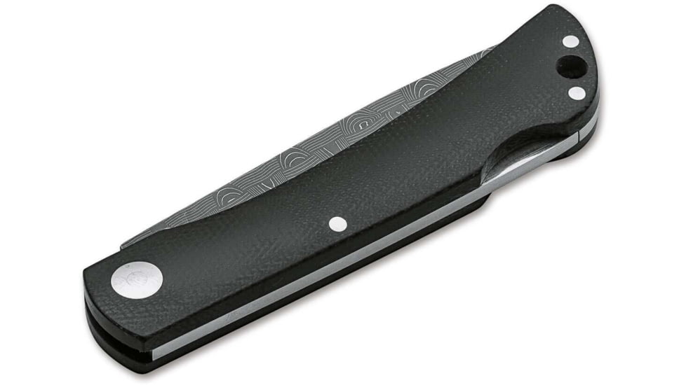 Boker Solingen Rangebuster Folding Knife, 3.03in, Damascus, Micarta Black Handle, 110914DAM