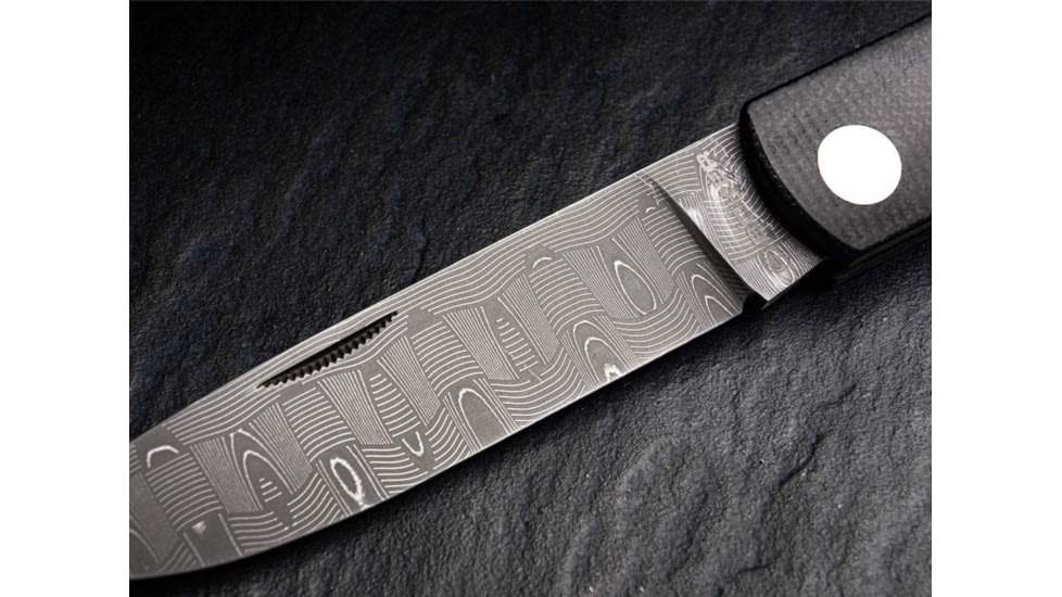 Boker Solingen Rangebuster Folding Knife, 3.03in, Damascus, Micarta Black Handle, 110914DAM