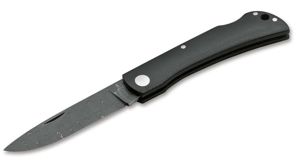 Boker Solingen Rangebuster Folding Knife, 3.03in, Damascus, Micarta Black Handle, 110914DAM
