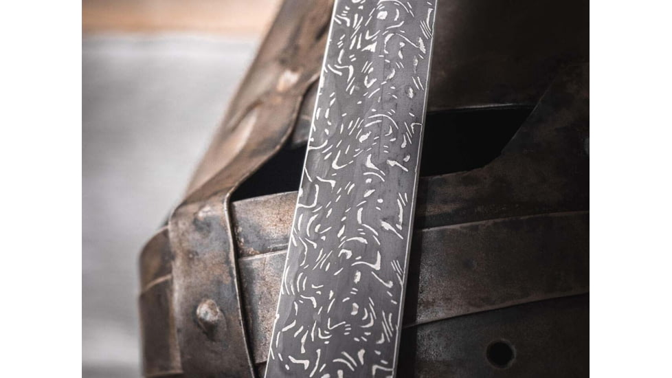 Boker Solingen Swiss Dagger Mosaic Fixed Blade Knife, 8.62in, Damascus, Ebony Handle, 121552DAM