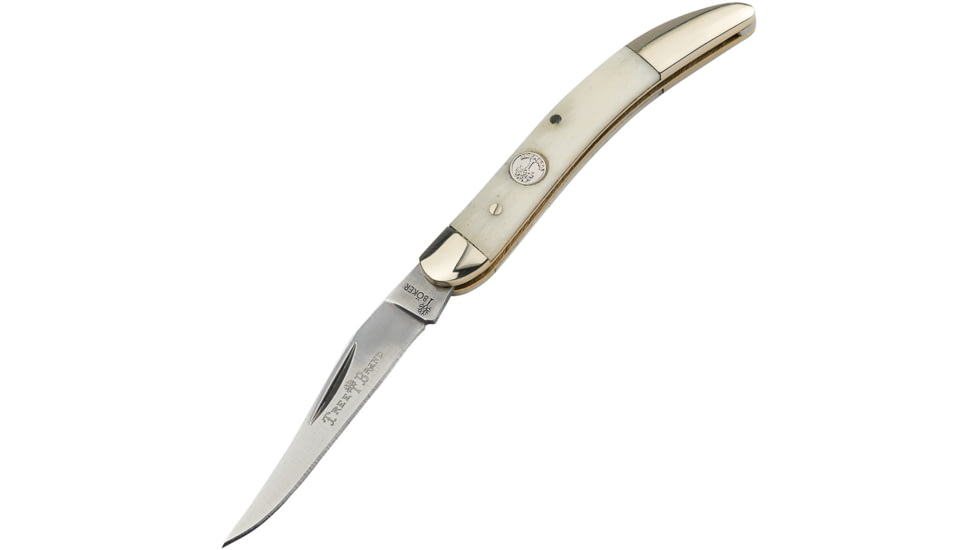 Boker Toothpick Smooth White Bone Folding Knife, 3.25in Closed, D2 Tool Steel Blade, White Smooth Bone Handle, 110846