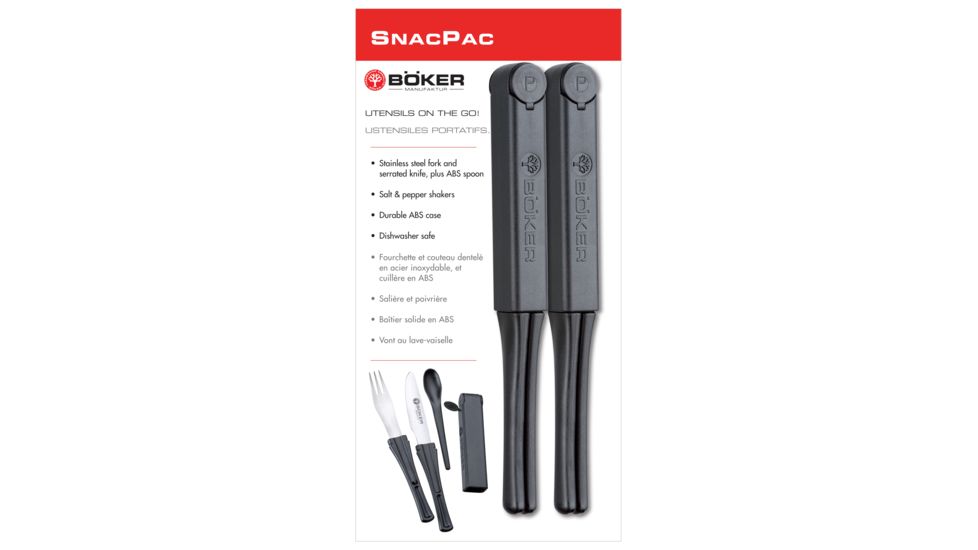 Boker USA 3.5in Snac Pac Black Duo Clampack, 2 Pack, 03BO801C
