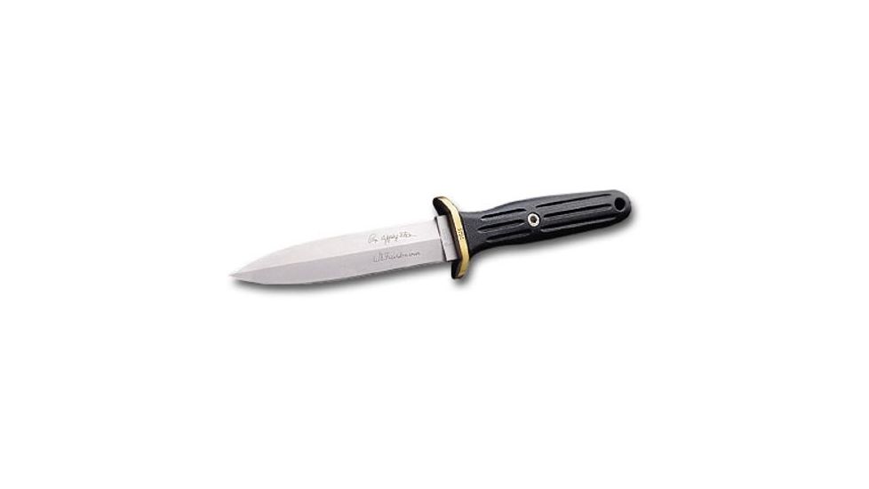 Boker Applegate Fairbairn Fixed Blade Knife w/ Sheath, 5.9 in, 440C Stainless Steel, Synthetic, Black, 120543AF