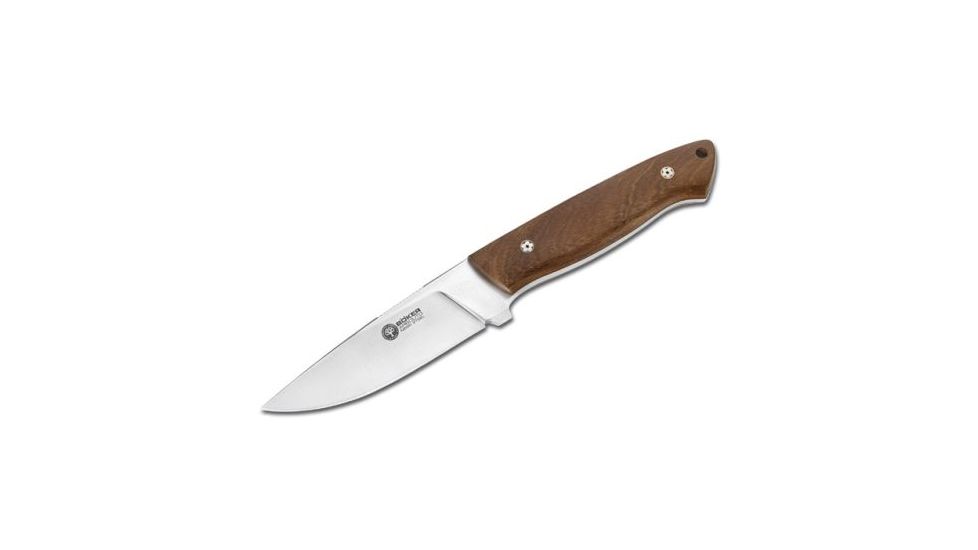 Boker USA Arbolito El Trampero Fixed Blade Knife, Guyacan Wood Handle w/ Leather Sheath 02BA575G
