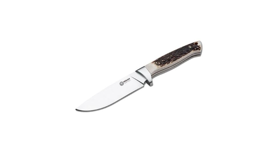 Boker USA Arbolito Satin-Finished N695 Steel Folding Knife, Stag, 4.75in. Blade 02BA351H