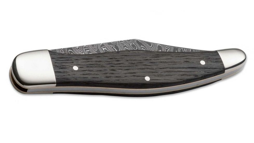Boker USA Boker 20-20 Classic Damascus Folding Pocket Knife,3.9in Damascus Steel Blade,Bog Oak Wood Brown Handle, 112021DAM