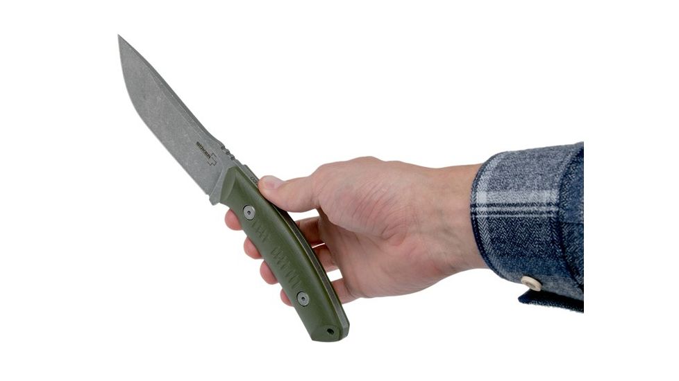 Boker USA Boker Plus Blacklist Fixed Blade Knife,4.9in 440C Steel Blade,G-10 Green Handle, 02BO007