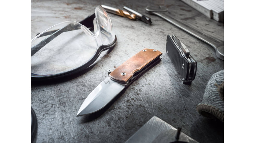Boker USA Boker Plus Shamsher Copper Pocket Knife by Darriel Caston &amp; Stan Mojzis, 1.97 in, D2, Folding Blade, Copper Handle, 01BO362