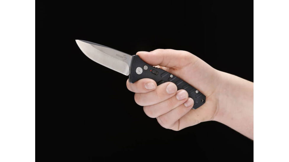 Boker USA Boker Plus Strike Spearpoint D2 Non Auto Pocket Knife, 3.37 in, D2, Folding Blade, Aluminum Handle, 01BO457N