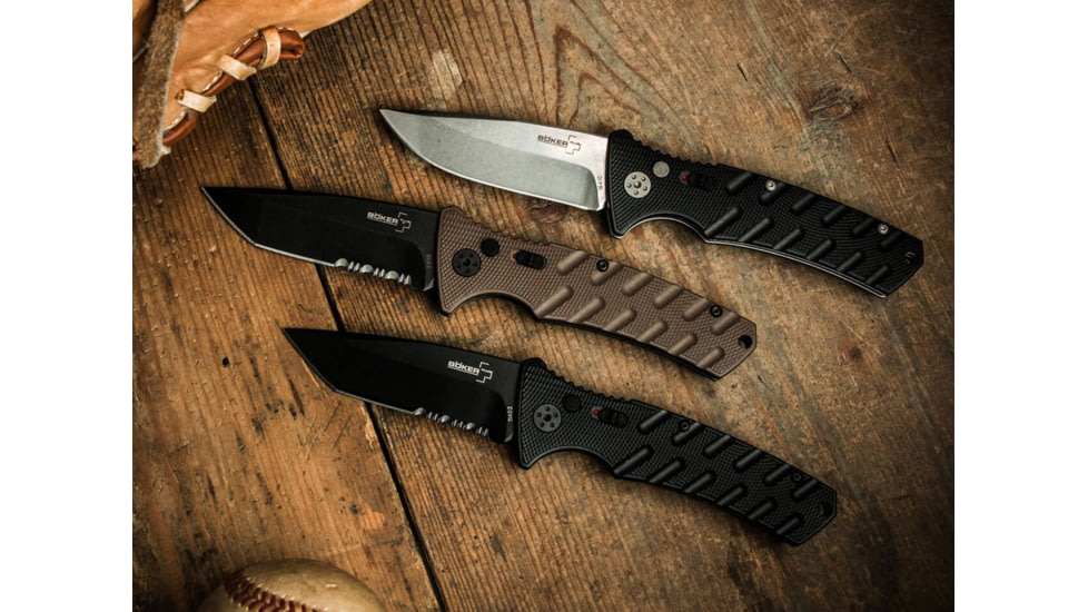 Boker USA Boker Plus Strike Spearpoint D2 Non Auto Pocket Knife, 3.37 in, D2, Folding Blade, Aluminum Handle, 01BO457N