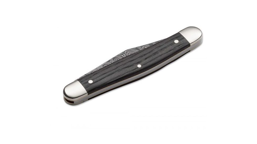 Boker USA Boker Stockman Classic Damascus Folding Pocket Knife,2.9in Damascus Steel Blade,Bog Oak Wood Brown Handle 117477DAM