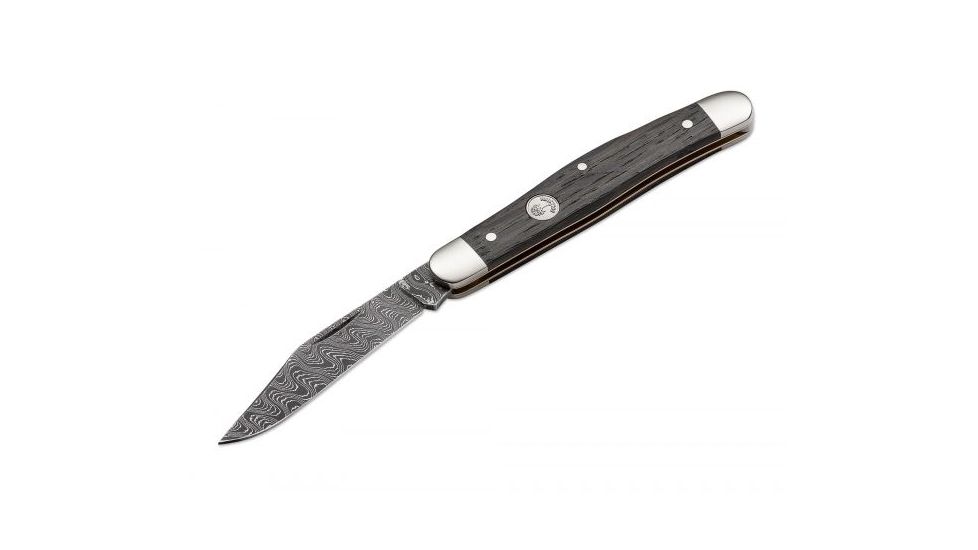 Boker USA Boker Stockman Classic Damascus Folding Pocket Knife,2.9in Damascus Steel Blade,Bog Oak Wood Brown Handle 117477DAM