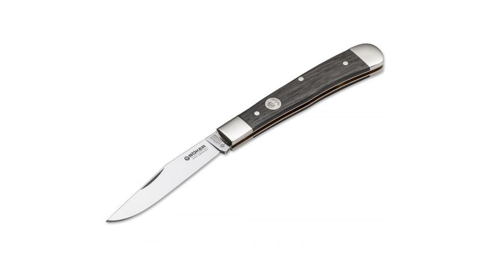 Boker USA Boker Trapper Classic Folding Pocket Knife,3.3in 440C Steel Blade,Bog Oak Wood Brown Handle 112545