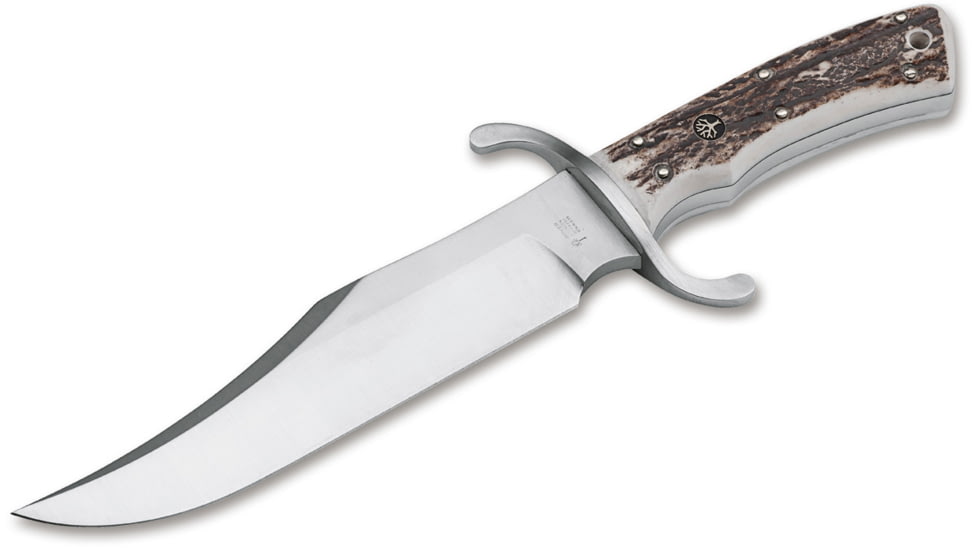 Boker USA Bowie Stag N690 Knife, Brown, Small, 121547HH