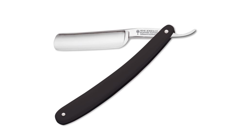 Classic Straight Razor Folding Knife, Black