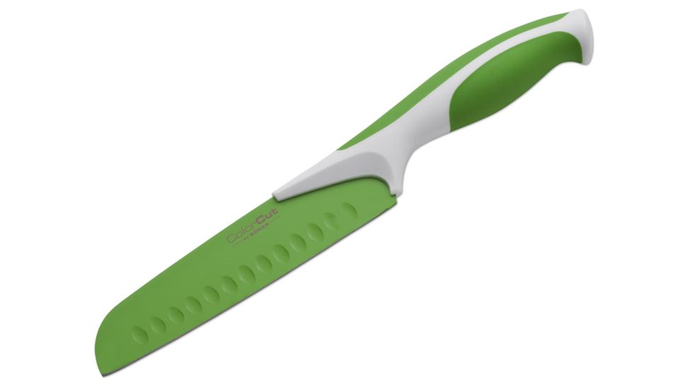Boker USA Colorcut Santoku Knife,6in CrMoV Steel Blade,Apple Green Handle 03CT201