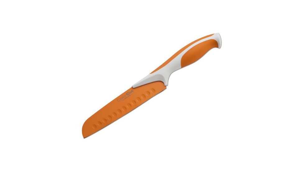Boker USA Colorcut Santoku Knife,6in CrMoV Steel Blade,Apricot Orange Handle 03CT301
