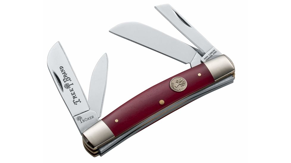 Boker USA Congress Four Blade Folding Knife, Smooth Red Handle 110720