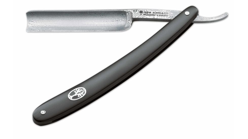 Boker USA Damascus Black Straight Razor 140513DAM
