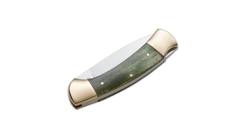 Boker USA Green Bone Stockman Folding Hunting Knife w/ Leather Sheath 113000