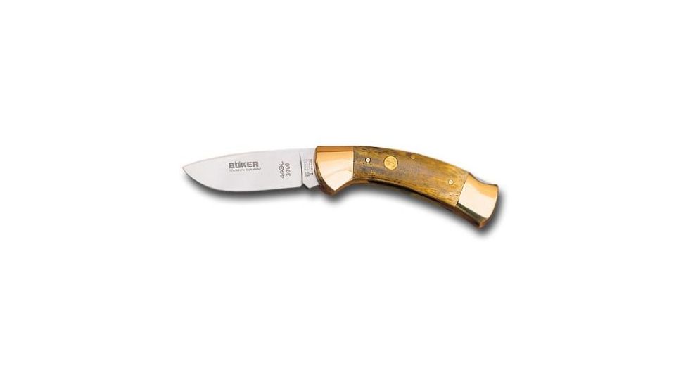 Boker USA Green Bone Stockman Folding Hunting Knife w/ Leather Sheath 113000
