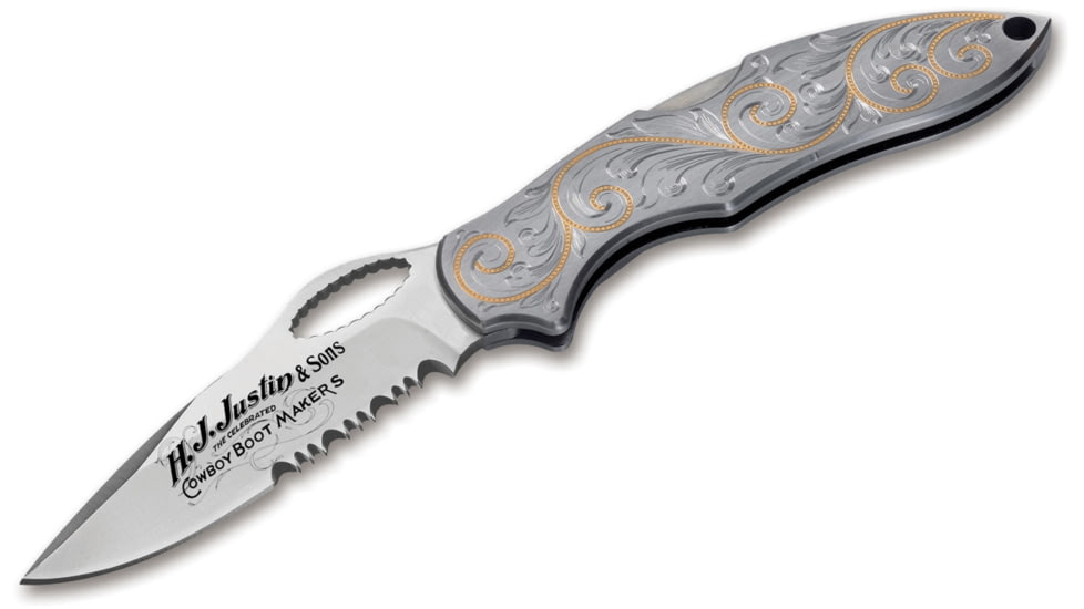 Boker USA Justin Roping Knife III 24K Knife, Silver/Gold, Small, 01JU091EG