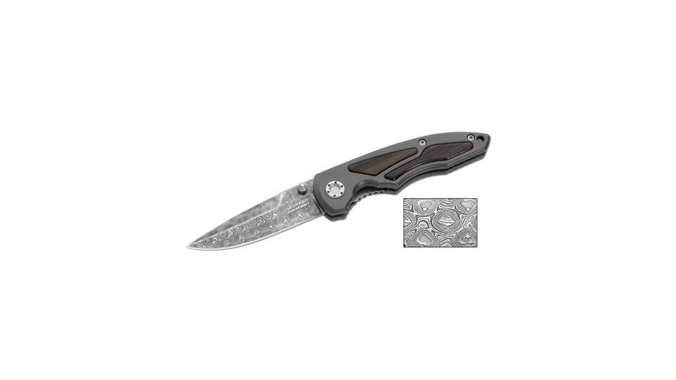 Boker USA Leo Damascus Folding Knife 110084DAM