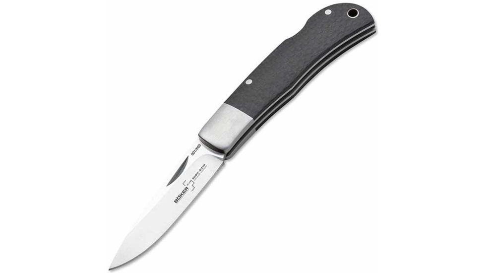 Boker USA Lockback Decade Edition Folding Knife,2.875in VG10 w/Two-tone,Carbon Fiber Handle B-01BO156