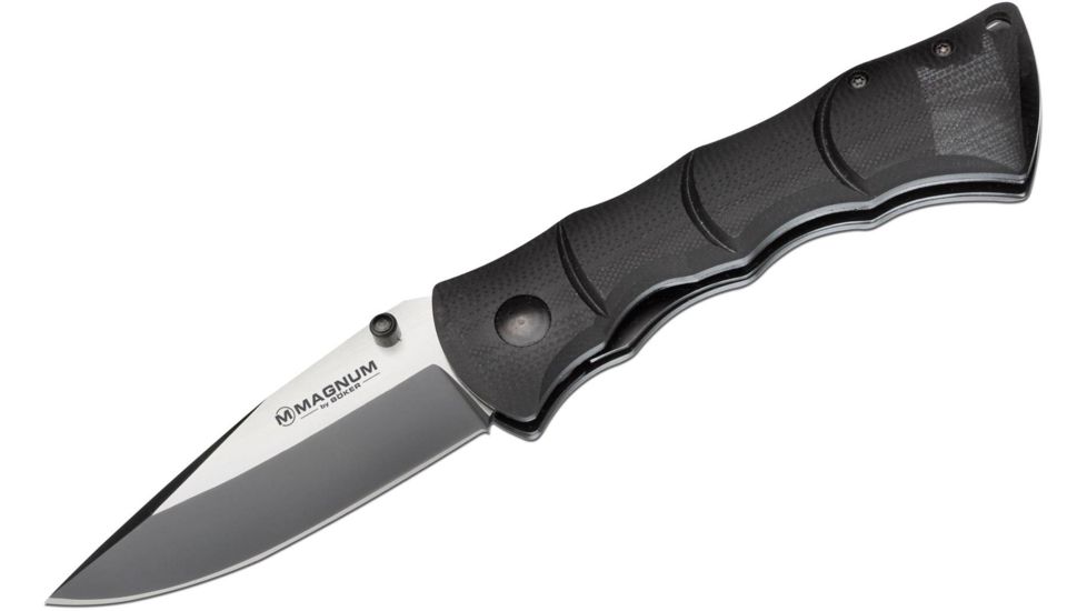 Boker USA Magnum Black Bamboo Large Folding Knife,3.25in 440 Stainless Steel Blade,G10 Handle 01LL509