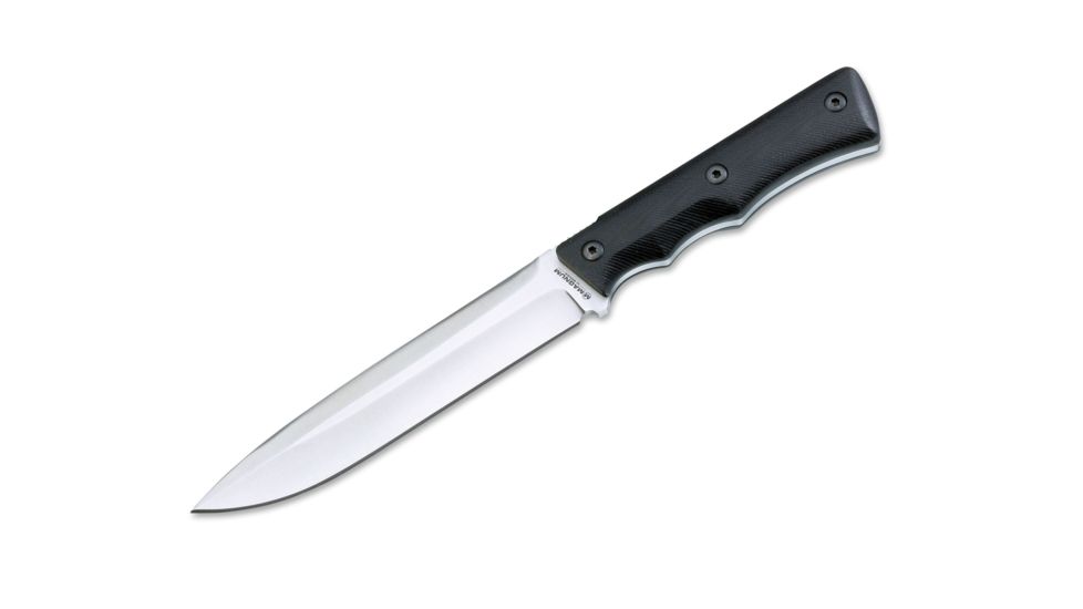 Boker USA Magnum Mike Papa Fixed Blade Knife,6.10in 440 Steel Spear-Point Blade,Black Textured G-10 Grip Handle 02SC209