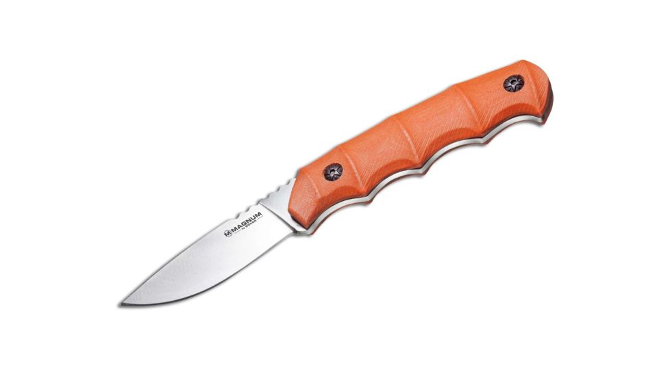 Boker USA Magnum Orange Bamboo Fixed Blade Knife,2.75in 440 Steel Blade,Orange-Colored G10 Grip Handle 02SC213